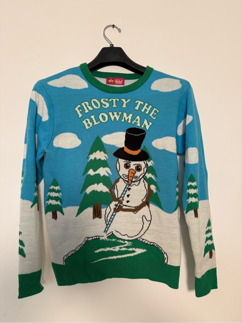 UglyChristmasSweaters.com “Frosty The Blowman” Ugly Christmas Sweater M